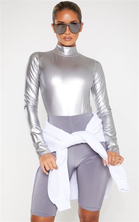 metallic fabric bodysuits|metallic suit women.